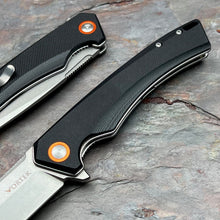 Load image into Gallery viewer, STRAFE - Black G10 Handles, D2 Tanto Blade, Ball Bearing Flipper Folding Pocket Knife