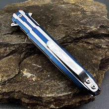 Load image into Gallery viewer, STINGER - Assisted Open, Blue Steel Handles, D2 Steel Dagger Blade