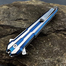 Load image into Gallery viewer, STINGER - Assisted Open, Blue Steel Handles, D2 Steel Dagger Blade
