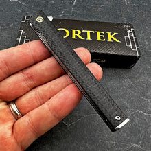 Load image into Gallery viewer, FENNEC - Black Carbon Fiber Handles, D2 Tanto Blade