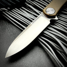 Load image into Gallery viewer, OSKAR:  Brown Micarta Handles,  D2 Steel Blade,  Ball Bearing Pivot System,   EDC Folding Pocket Knife