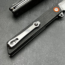 Load image into Gallery viewer, TANGO: D2 Tanto Blade, Black Micarta Handles, Ball Bearing Flipper System