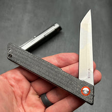 Load image into Gallery viewer, TANGO: D2 Tanto Blade, Black Micarta Handles, Ball Bearing Flipper System