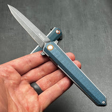 Load image into Gallery viewer, KEELA - D2 Dagger Blade, Blue Micarta Handles