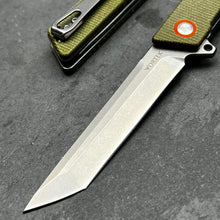 Load image into Gallery viewer, TANGO: D2 Tanto Blade, Green Micarta Handles, Ball Bearing Flipper System