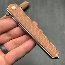 Load image into Gallery viewer, KEELA: D2 Dagger Blade, Brown Micarta Handles, Ball Bearing Flipper System