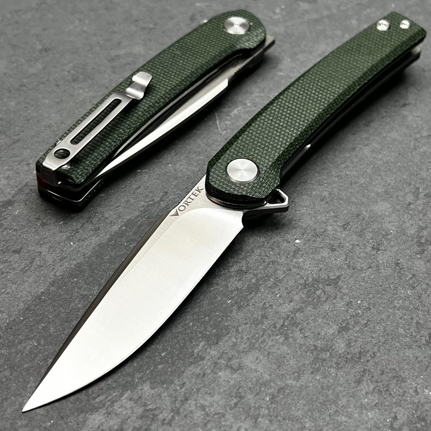 BURST - Green Micarta Handles, D2 Blade