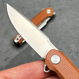 BURST - Brown Micarta Handles, D2 Blade