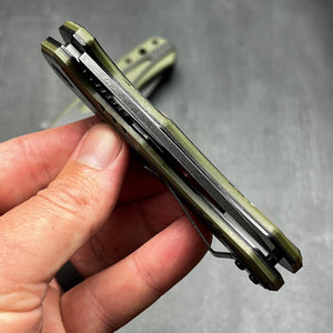 EMBER: Carbon Fiber Handles, D2 Drop Point Blade, Ball Bearing Flipper System