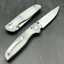 Load image into Gallery viewer, FOCAL: Jade G10 Handles, D2 Drop Point Blade, Axis lock Safety System, EDC Large Folding Pocket Knife