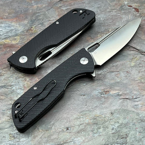 MAGE - Black G10 Handles, D2 Drop Point Blade