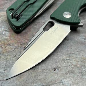 MAGE - Green G10 Handles, D2 Drop Point Blade