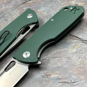 MAGE - Green G10 Handles, D2 Drop Point Blade