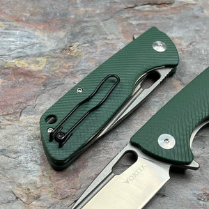 MAGE - Green G10 Handles, D2 Drop Point Blade