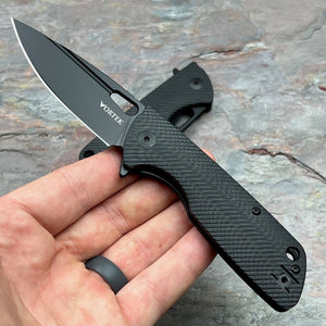 MAGE - Black G10 Handles, Black D2 Drop Point Blade