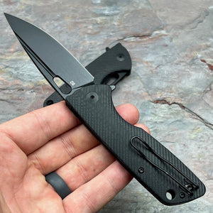 MAGE - Black G10 Handles, Black D2 Drop Point Blade