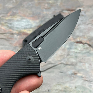 MAGE - Black G10 Handles, Black D2 Drop Point Blade