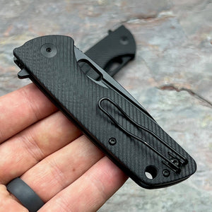 MAGE - Black G10 Handles, Black D2 Drop Point Blade