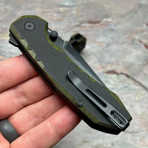 BATTEN - Black and Green G10 Handles, D2 Blade