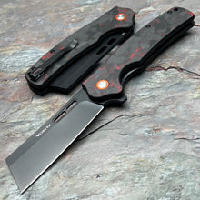 Load image into Gallery viewer, GALLANT - Black and Red Carbon Fiber Handles, D2 Blade