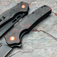 Load image into Gallery viewer, GALLANT - Black and Red Carbon Fiber Handles, D2 Blade