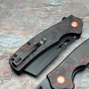 GALLANT - Black and Red Carbon Fiber Handles, D2 Blade