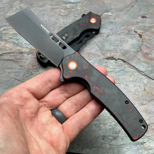 GALLANT - Black and Red Carbon Fiber Handles, D2 Blade