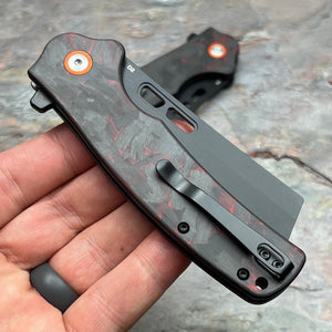 GALLANT - Black and Red Carbon Fiber Handles, D2 Blade