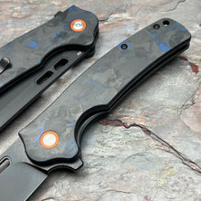 Load image into Gallery viewer, GALLANT - Black and Blue Carbon Fiber Handles, D2 Blade