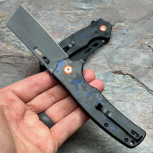 Load image into Gallery viewer, GALLANT - Black and Blue Carbon Fiber Handles, D2 Blade