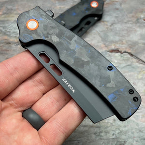 GALLANT - Black and Blue Carbon Fiber Handles, D2 Blade