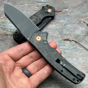 DELTA - Black Carbon Fiber Handles, D2 Blade