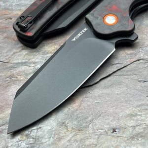 DELTA - Black and Red Carbon Fiber Handles, D2 Blade