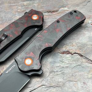 DELTA - Black and Red Carbon Fiber Handles, D2 Blade