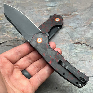 DELTA - Black and Red Carbon Fiber Handles, D2 Blade