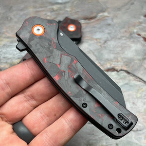 DELTA - Black and Red Carbon Fiber Handles, D2 Blade