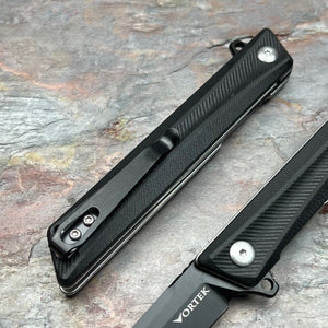 TANGO - Black G10 Handles, D2 Tanto Blade