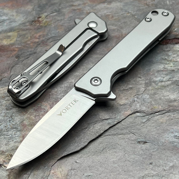 CHIRP - Stainless Steel Handles, D2 Drop Point Blade