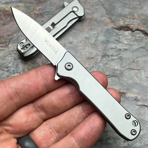 CHIRP - Stainless Steel Handles, D2 Drop Point Blade