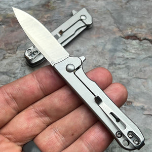 CHIRP - Stainless Steel Handles, D2 Drop Point Blade