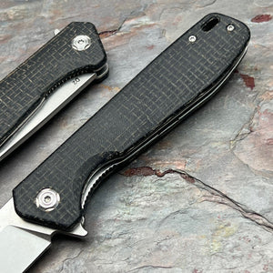 CANYON - Black Micarta Handles, D2 Drop Point Blade