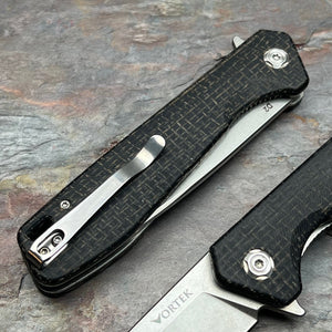 CANYON - Black Micarta Handles, D2 Drop Point Blade