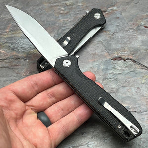 CANYON - Black Micarta Handles, D2 Drop Point Blade