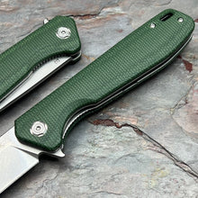 Load image into Gallery viewer, CANYON - Green Micarta Handles, D2 Drop Point Blade