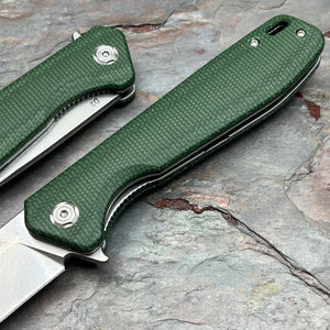 CANYON - Green Micarta Handles, D2 Drop Point Blade