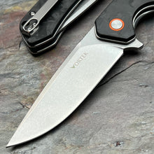 Load image into Gallery viewer, SPROUT - Black Carbon Fiber Handles, D2 Drop Point Blade
