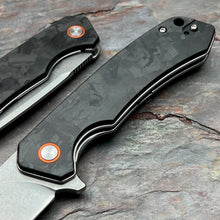 Load image into Gallery viewer, SPROUT - Black Carbon Fiber Handles, D2 Drop Point Blade