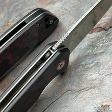 Load image into Gallery viewer, SPROUT - Red Black Carbon Fiber Handles, D2 Drop Point Blade