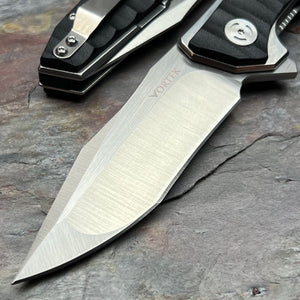 GOLIATH II - D2 Drop Point Blade, Black G10 Handles