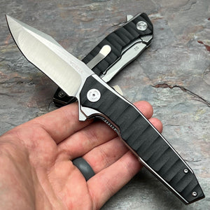 GOLIATH II - D2 Drop Point Blade, Black G10 Handles